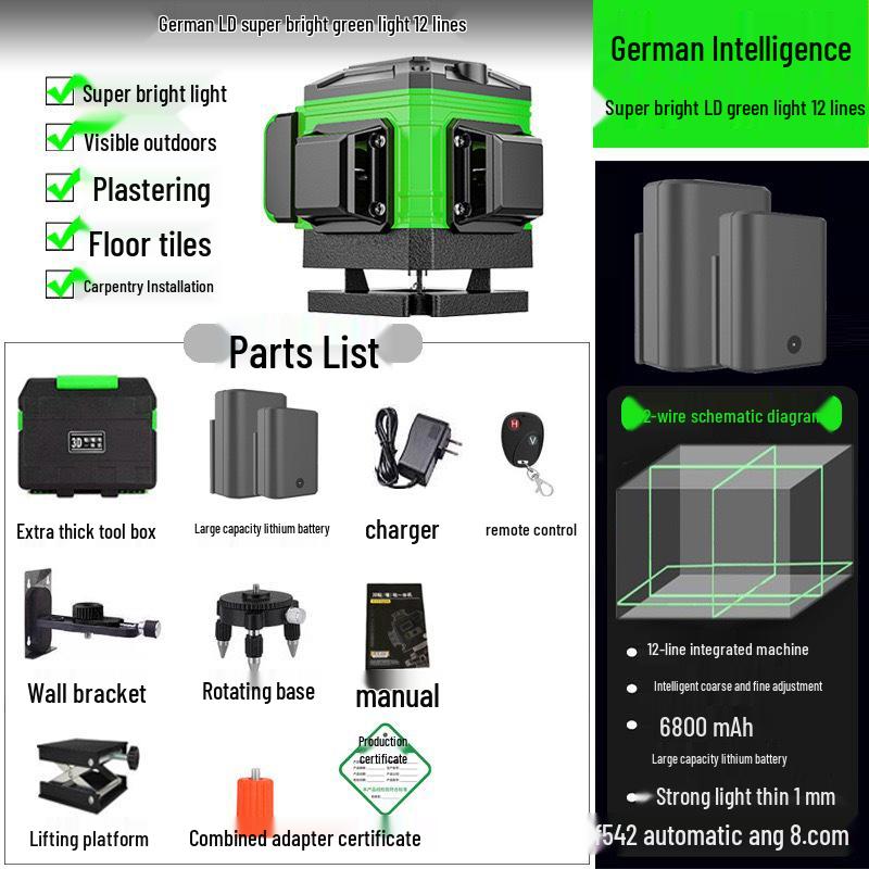 16-Line High-Precision Green Laser Leveling Instrument