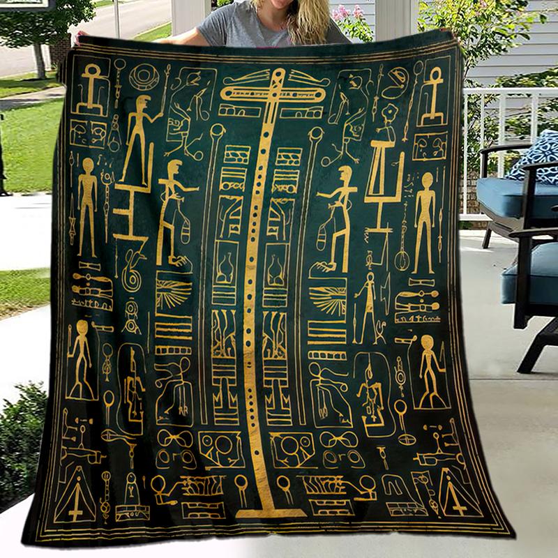 

1PC Ancient Egyptian murals, Vikings, Anubis blanket, all season lightweight home office outdoor nap multifunctional blanket 80cm x 120cm