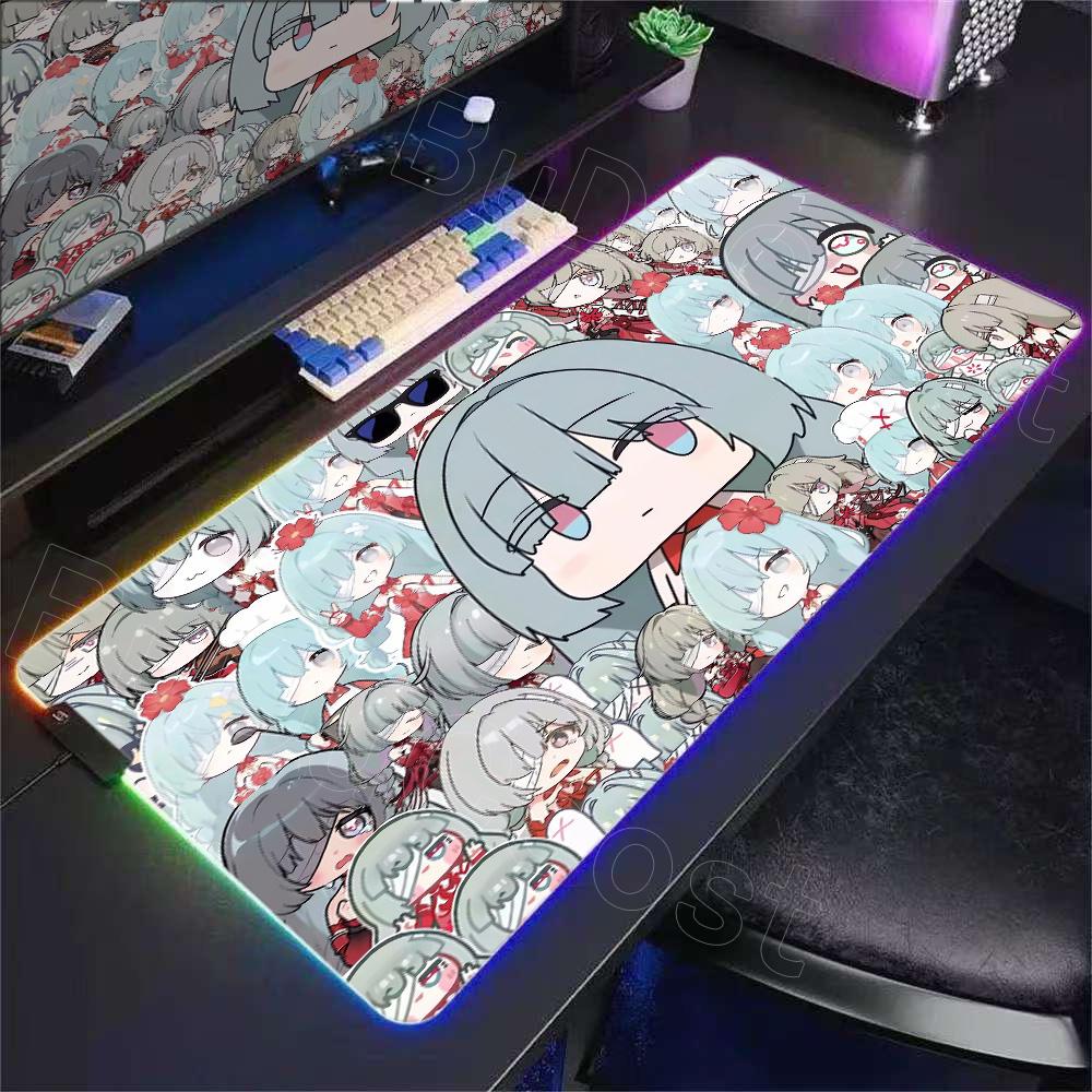 New Red Girl Wuthering Waves Phrolova Mouse Pad Anime Gaming Mouse Pad RGB Desk Mat Natural Rubber Desktop XXL Decorative Carpet