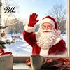 Santa Claus Decorations Christmas Static Window Clings, Waving Stickers, No?Glue Removable Decorative Gifts Glass Decal for Balcony Home Shop