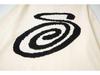 European & American Stüssy Arc Pattern Jacquard Round Neck Knit Sweater for Couples