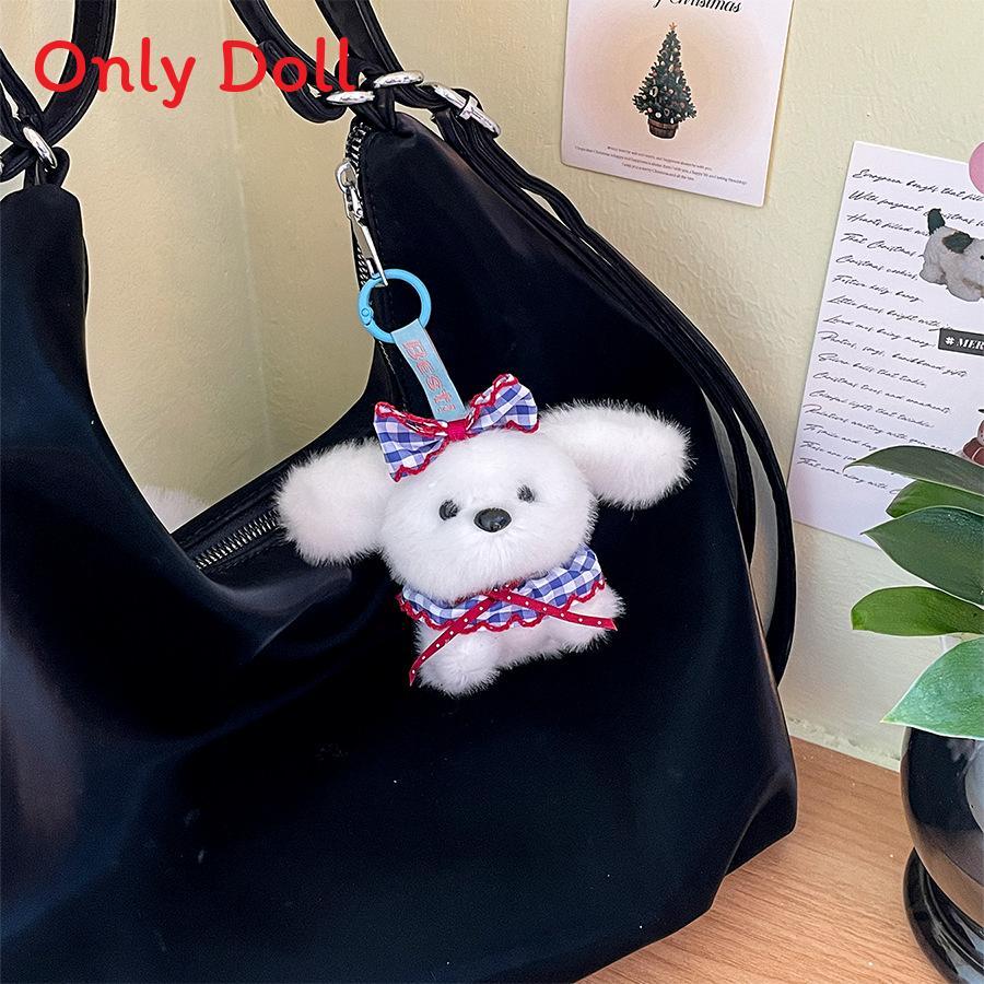 Cute Cartoon Dog Plush Keychain With Bowtie For Kids And Gift Giving