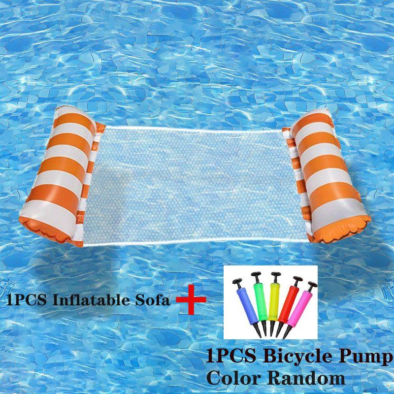 Summer Inflatable Foldable Floating Row Swimming Pool Water Hammock  PVC Air Mattresses Bed Beach Water Sports Lounger Chair
