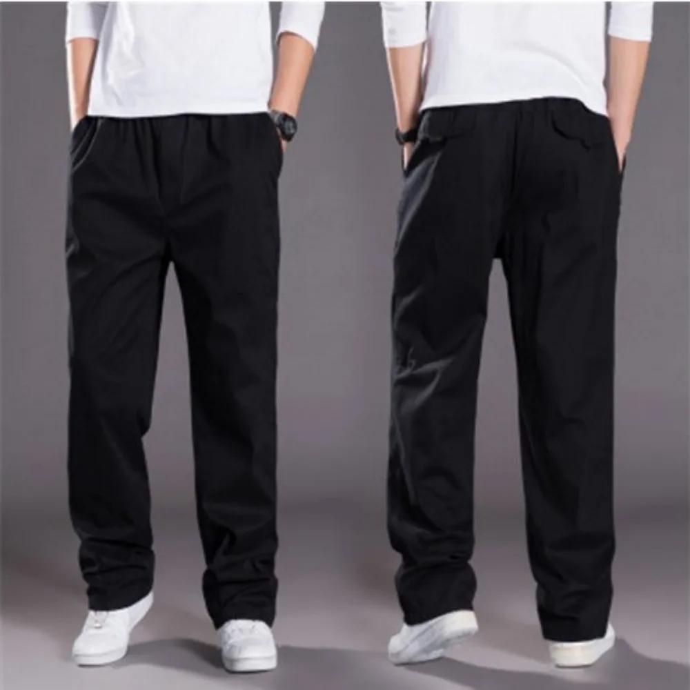 Spring Autumn Thin Men's Casual Pants Work Pants Large Size Loose Men's Long Cargo Pants Elastic Waist Lightweight