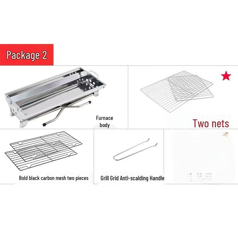 OEING Outdoor Folding Charcoal BBQ Grill with Tool Set