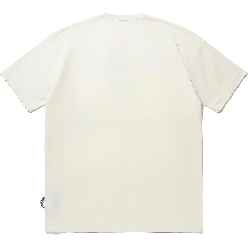 Li Ning Star Rundhals Bequem Vielseitig Atmungsaktiv Locker Kurzarm T-Shirt Unisex Oberteile Off-White AHSU257-1