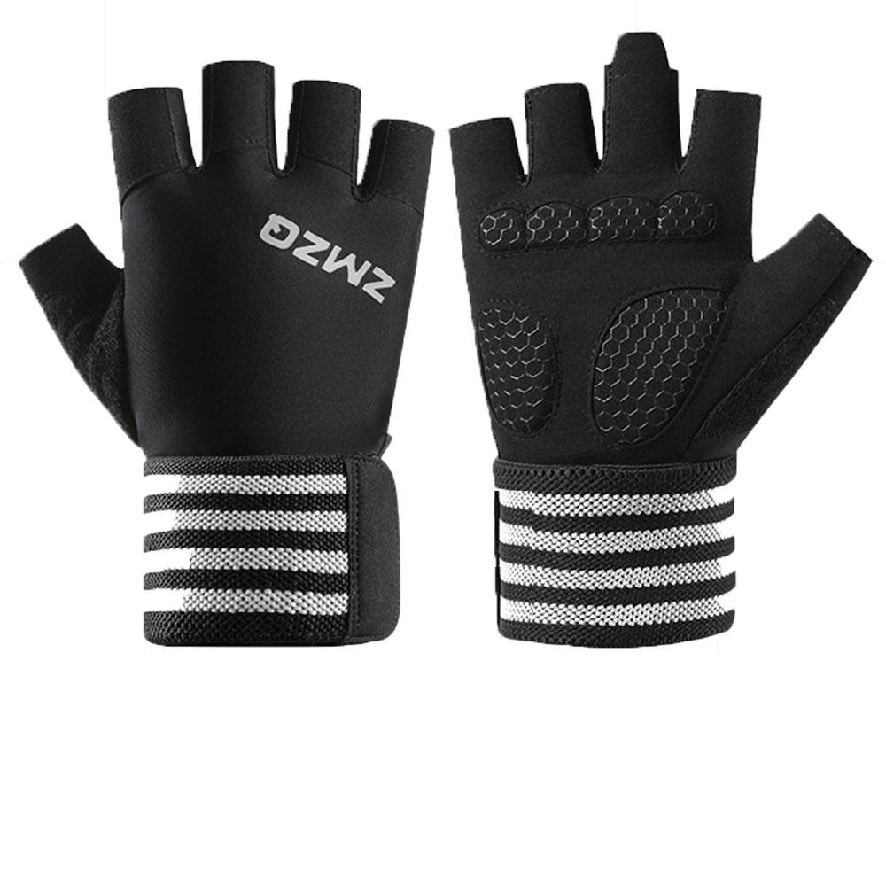 

1Pair Barbell Gloves for Fitness Men and Women, Wrist Protection, Anti Slip Half Finger Exercise Equipment, Training Pull Up XL чёрный