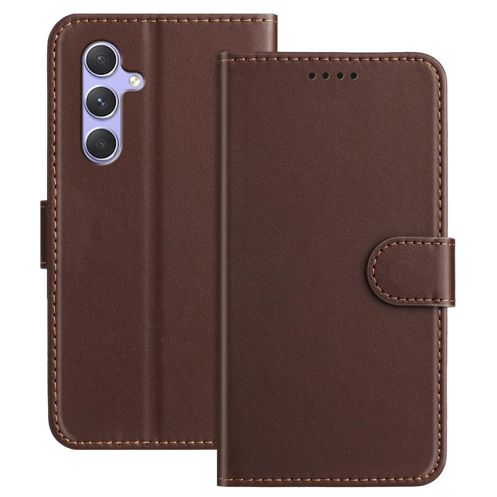 For Samsung Galaxy A54 5G Leather Case Wallet Stand Solid Color Anti Drop Phone Cover