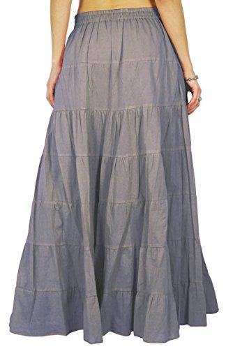 Phagun Damen Sommer Baumwolle Ziegelrot Rock Ethnisches Design Kordelzug Taille -