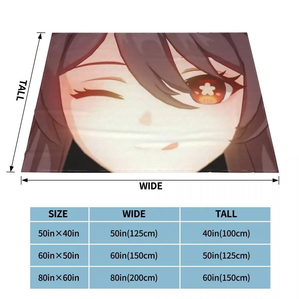 Childe Hutao Tartaglia Genshin Impact Blanket Acg Anime Flannel Funny Warm Throw Blanket for Chair Covering Sofa Autumn/Winter