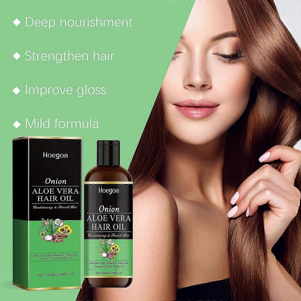 Nourishing Onion & Aloe Vera Hair Oil for Frizz Control, Moisturizing & Healthy Hair