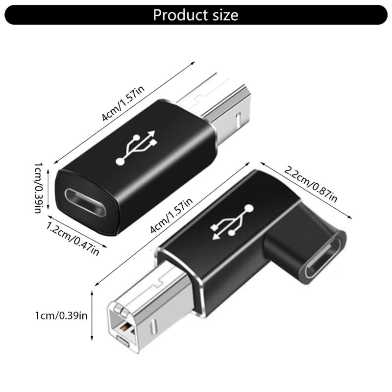 Type C Female To Square Male USB Adapter for Fast Data Transfer Power Adapter for Laptops Mobile Phones Tablets
