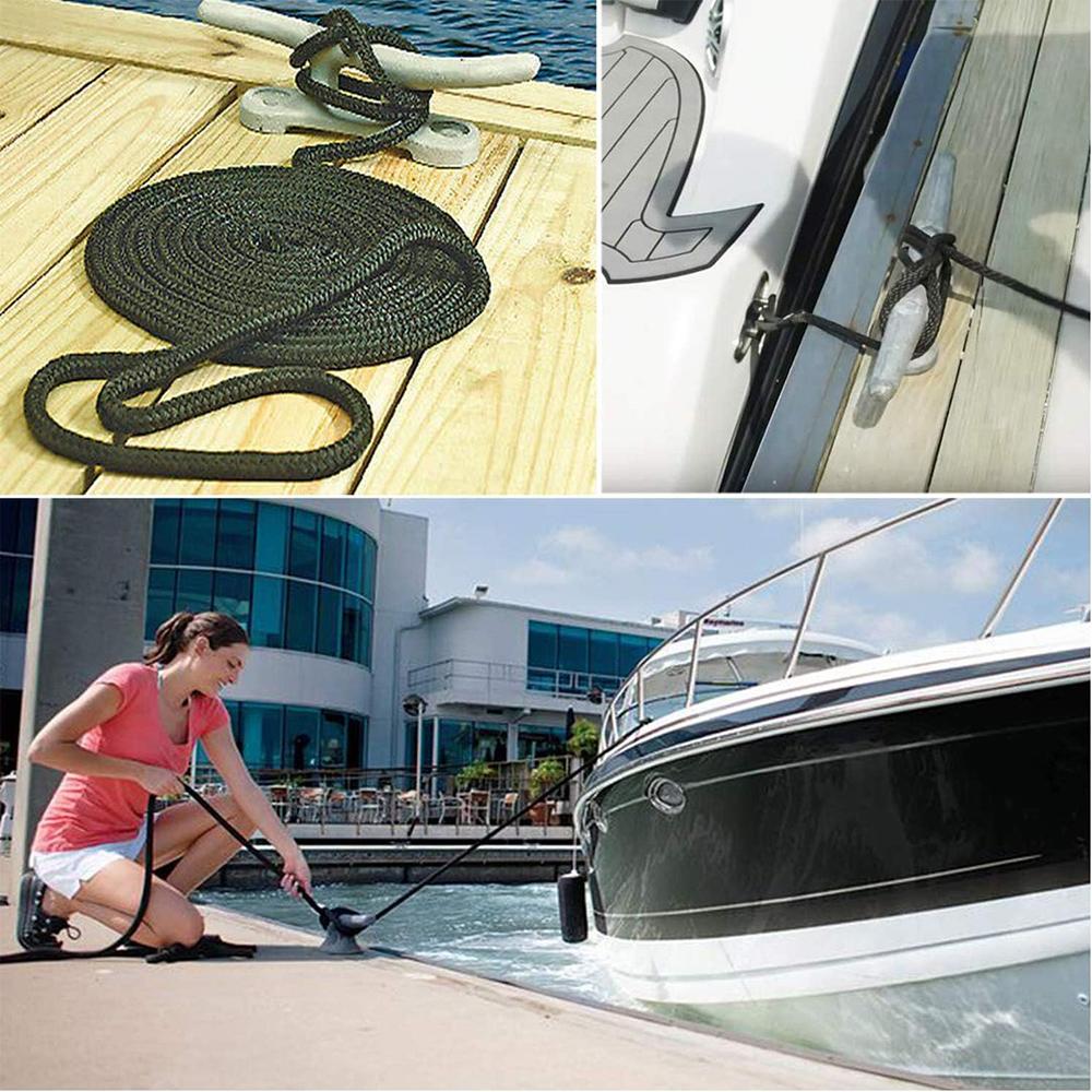 5m/16.5ft Boat Dock Lines Mooring Rope Double Braided Nylon Fender Line Docking Boat Rope for Yacht Marine Anchor Ropes 7