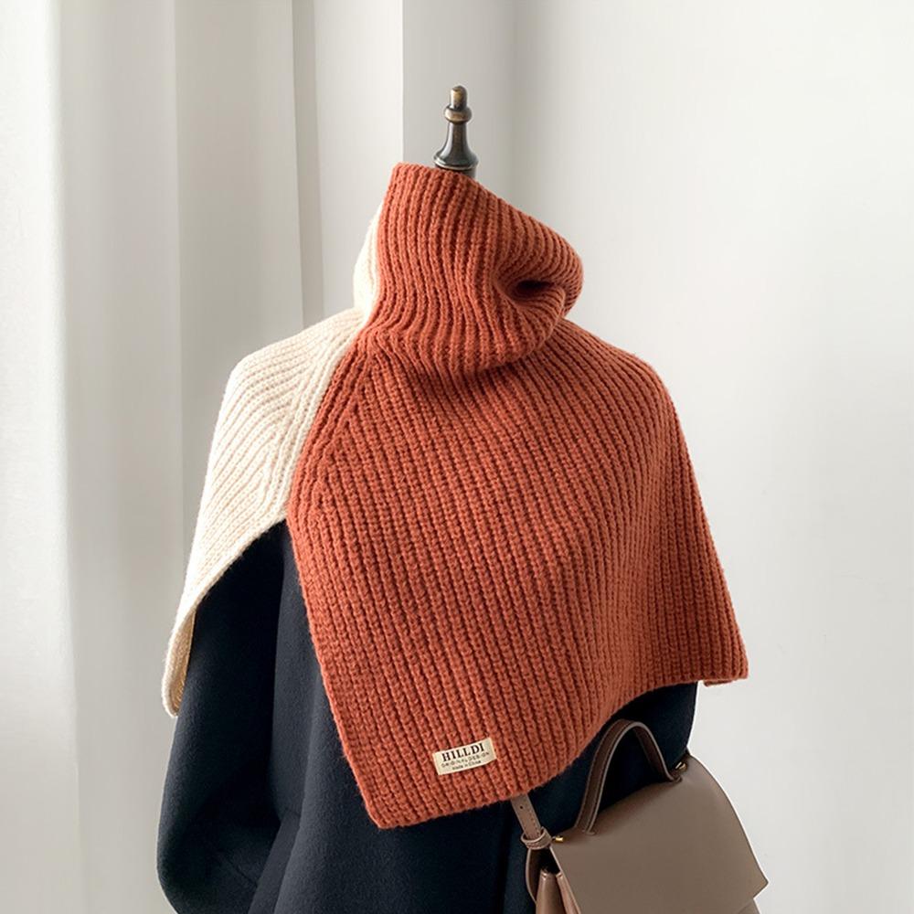 Collar Knitted Scarf Thicken High Neck Shawl Fashion Neck Warmer  Winter