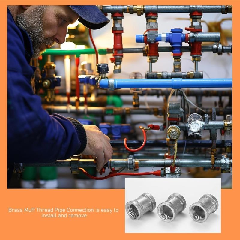 Stainless Steel Connector Adapter Coupler Female Threaded Pipe Adapter Double Sleeve Connection Nipple Easy to Install