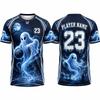Individuelles Halloween-Trikot Personalisierter Name Nummer 3D-Druck Kürbis Totenkopf Kurzarm Sport-T-Shirt Unisex Party-Team-Uniform