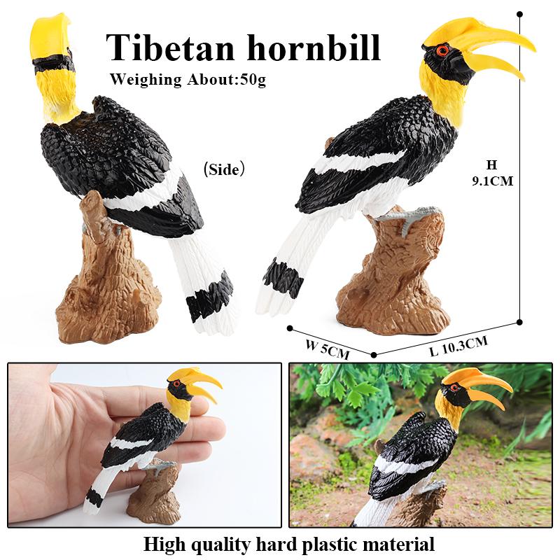 Oenux Forest Bird Animals Wild Ostrich Magpie Owl Crow Flamingos Figurines Action Figure PVC Garden Decoration Miniature Kid Toy