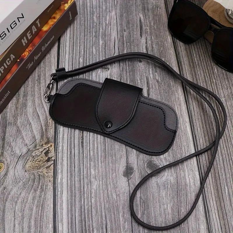 Retro Glasses Storage Bag Can Be Hung Around The Neck for Travel Sunglasses Glasses Case with Detachable Shoulder Strap To Prevent Lost Glasses Case