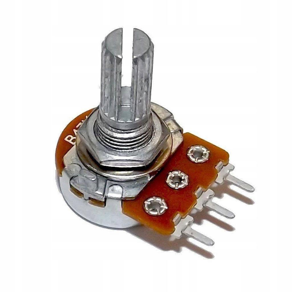 Rosfix Potencjometr Liniowy Obrotowy B10K – Wartość 10K Ohm | Metalowa Obudowa | Kąt Obrotu 300° | Tolerancja +/- 20%