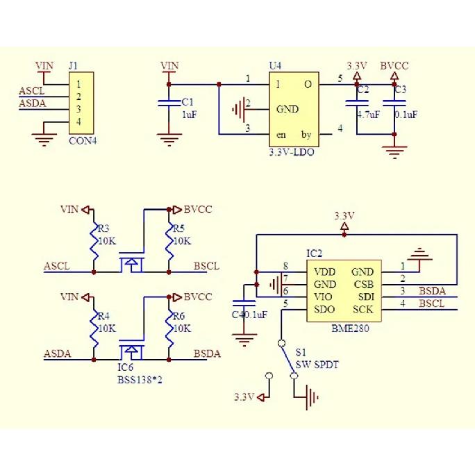 1/3/5/10PCS BME280 Sensors Module Digital Temperature Humidity Barometric Pressure Sensors 3.3V 5V 1.8-5V I2C SPI BME280