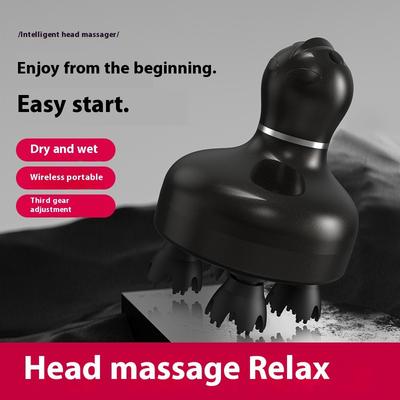 Wasserdichte Elektrische Kopfhaut-Kopfmassagegerät Gesundheit Rotes Blaues Lichttherapie Für Haarwachstum Antistress Kneten Kopfpflege Kratzer