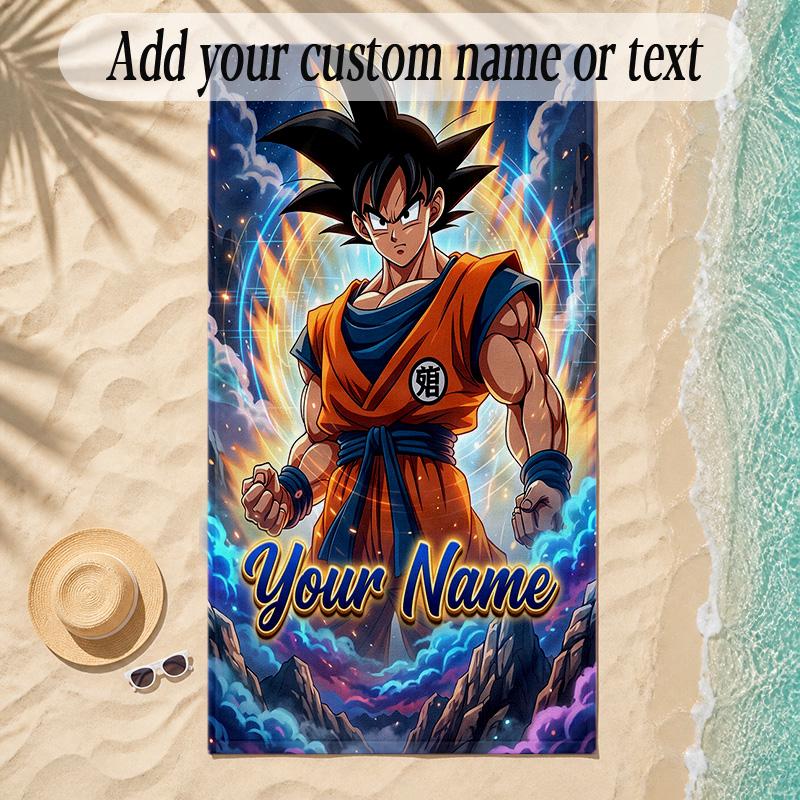 Beach TowelDragon Ball Custom Name Text Personalized Soft Towel for Beach Pool Indoor Home Decor Gift