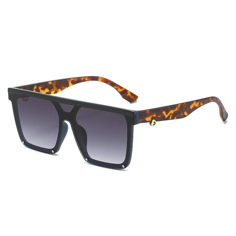 Square Sunglasses, Simple One-Piece Glasses, Street Photography, Large-Frame One-Piece Sunglasses.