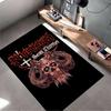 "Red Horned Skull with Gothic Text Design Rug" Non-slip Rug Suitable for Living Room and Bedroom Sofas.