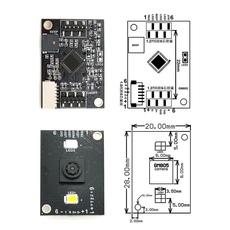 Gm805 S/L Series Uart Usb Barcode Scanner Reader Module 1D/2D Qr Bar Code Reader For Android Arduino