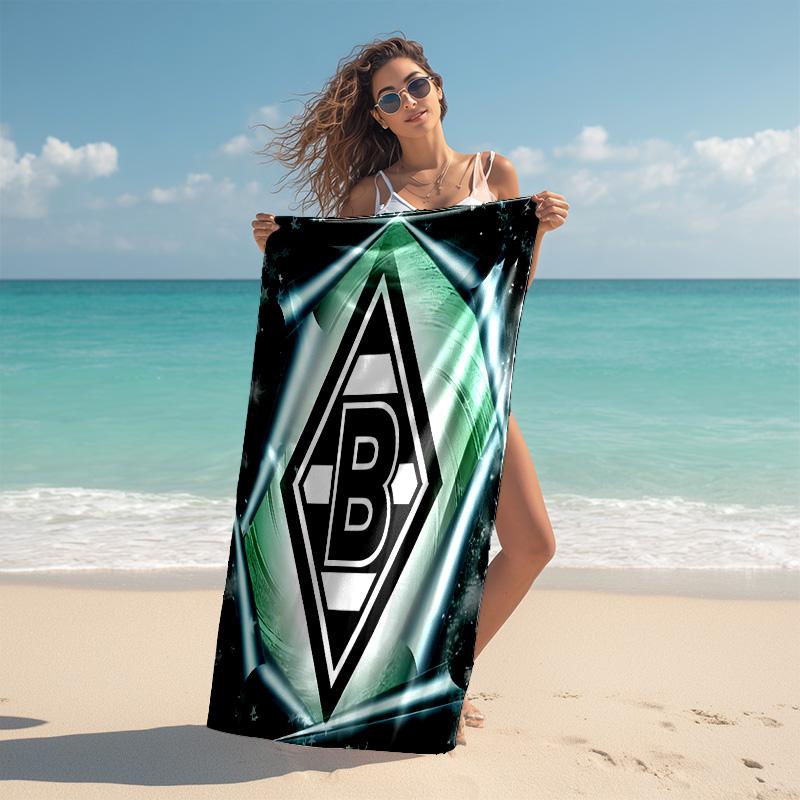Beweis Strandtuch mit Borussia Mönchengladbach Logo Muster - weich, saugfähig, schnelltrocknend, maschinenwaschbar - perfekt zum Schwimmen, Camping, Baden