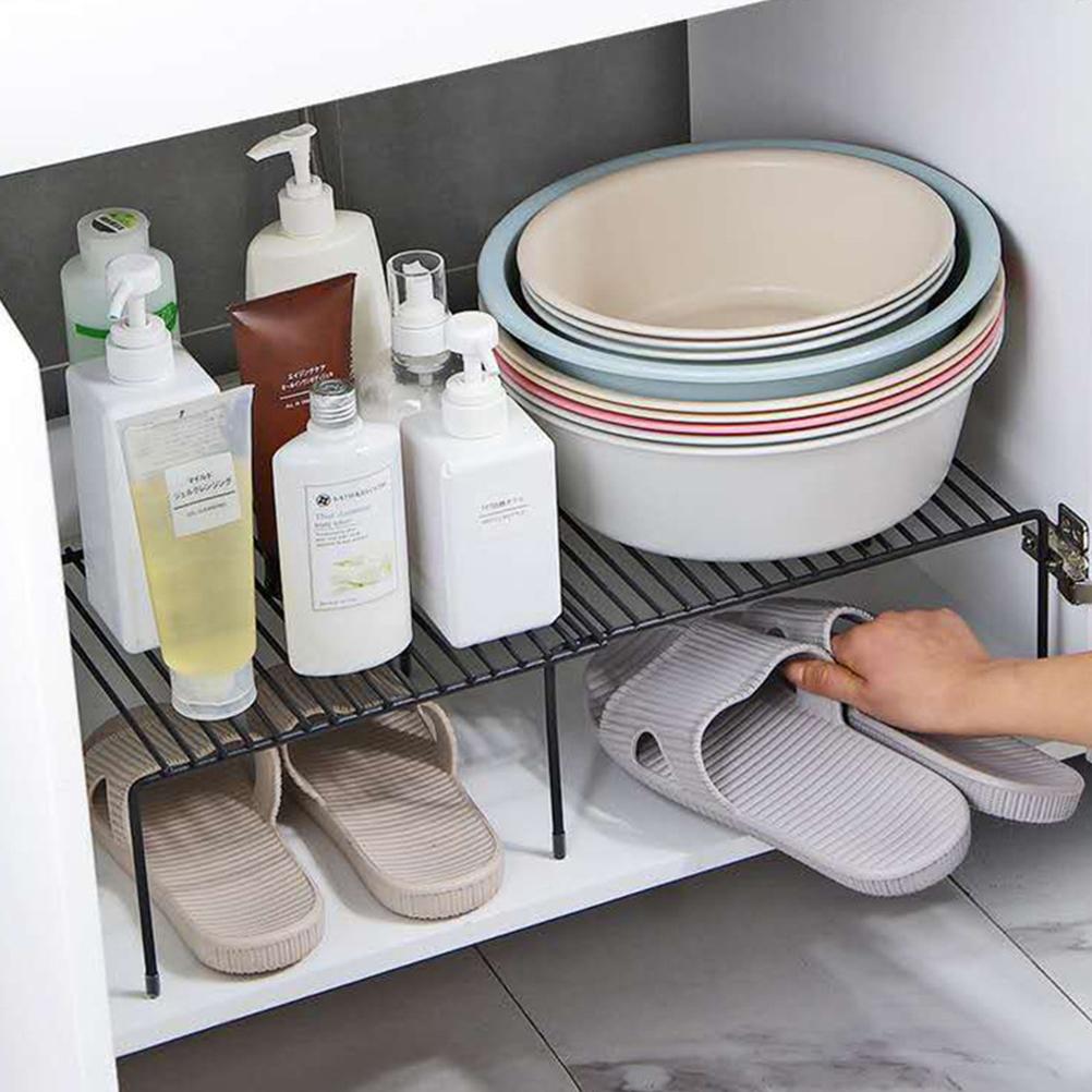 Retractable Shelf Kitchen Counter Expandable Rack Cabinet Organizer Cabinets Stackable Shelves
