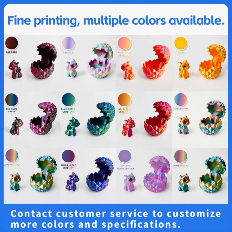 3D Printed Dragon Egg Figures Animal Toys Dragon Toys Simulation Eyes Home Accessories Desktop Decor Kids Toy Gift