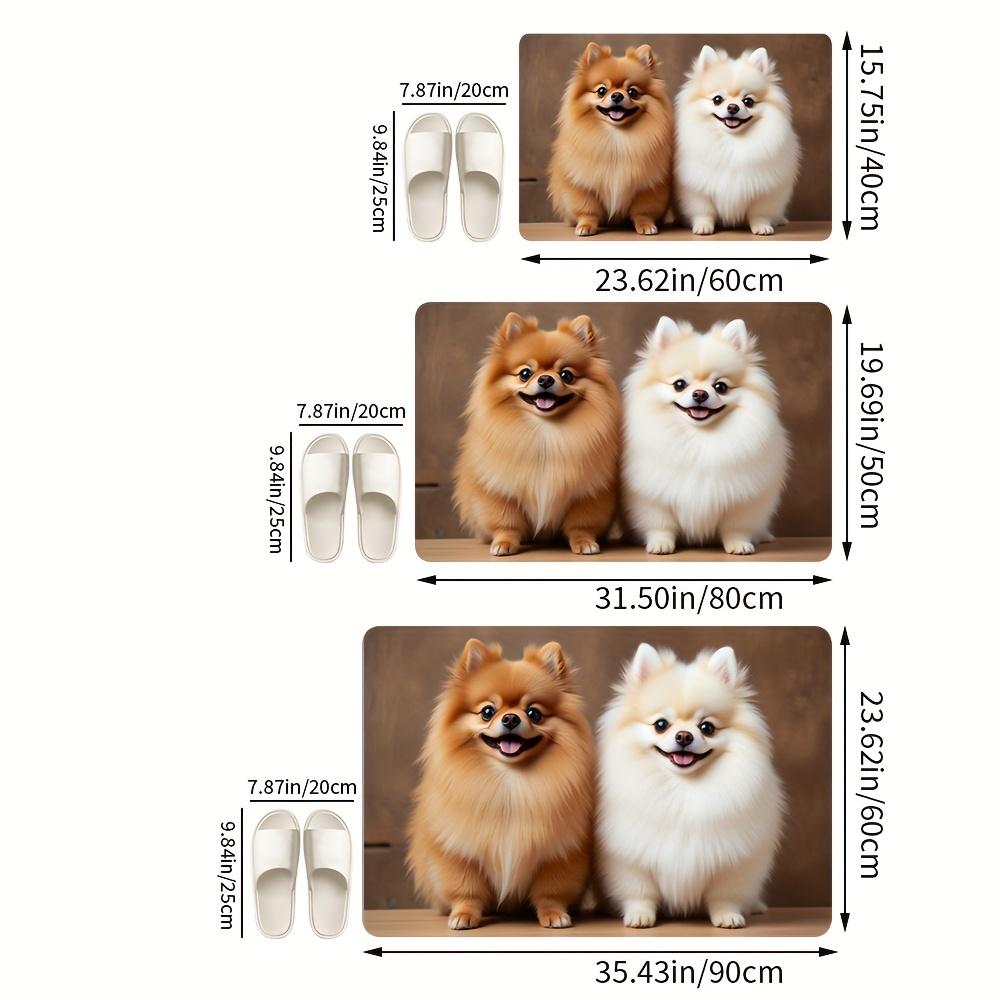 1Pcs Anti Fatigue Kitchen Rugs Cute Dog Print Waterproof Non-Slip Thick Cushioned Kitchen Mat Heavy Duty Comfort Standing Mat for Kitchen Bathroom