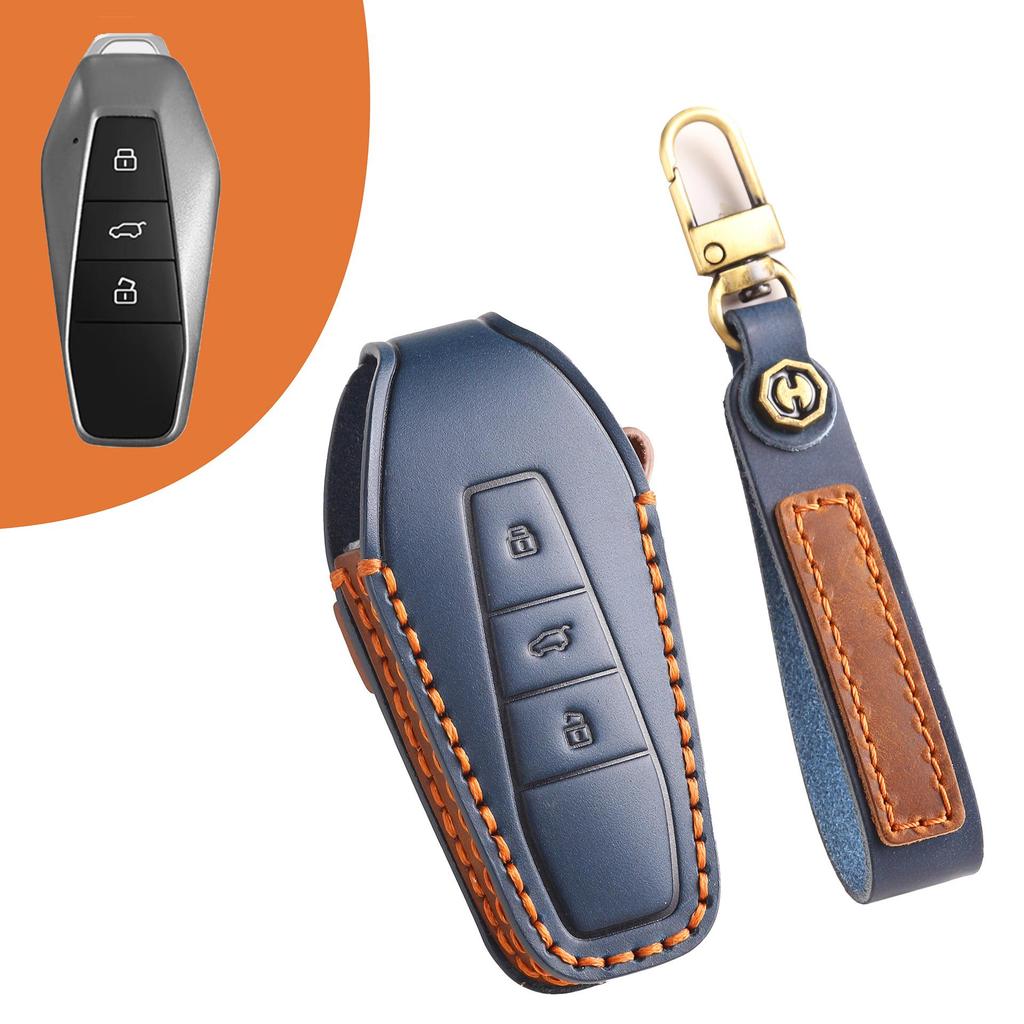 Custom Leather Key Cover for 2024 Chery iCAR03 New Energy Vehicle