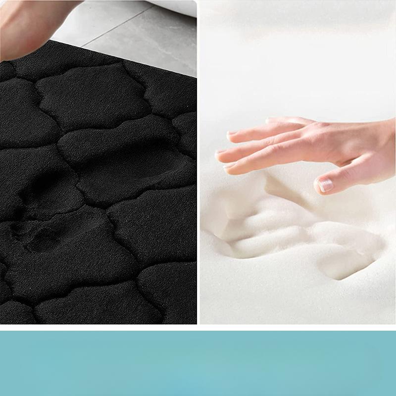Rhombus Emboss Bathroom Cashmere Thickening Mat Bath Non-slip Carpets In Wash Basin Bathtub Side Floor Rug Shower Room Doormat Memory Foam 3D Pad