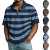 Men's Casual Collared Zipper Neck Short,Sleeve Top