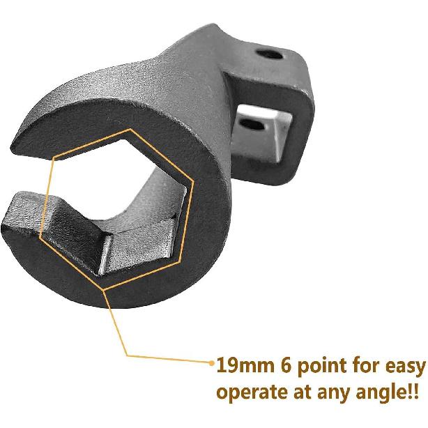 Mekar 19MM High Pressure Fuel Line Socket Compatible For Detroit Diesel DD13 DD15 DD16, Alternative To W47058090900 (3/8" Drive)