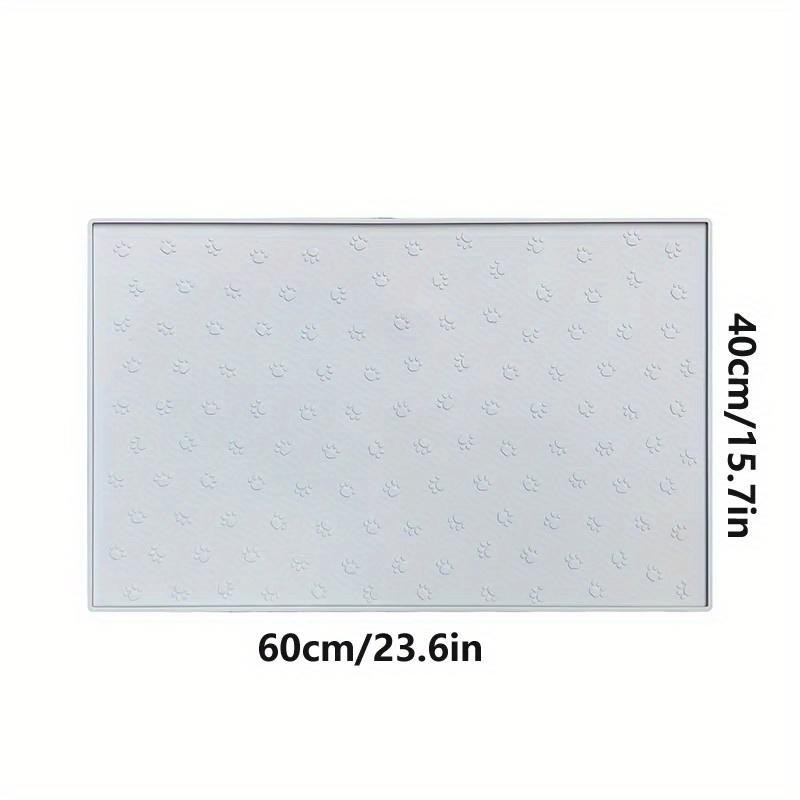 

Непромокаемый силиконовый коврик для миски для домашних животных, нескользящий коврик для кормления собак среднего и малого размера, коврик для собак и кошек White Footprint M