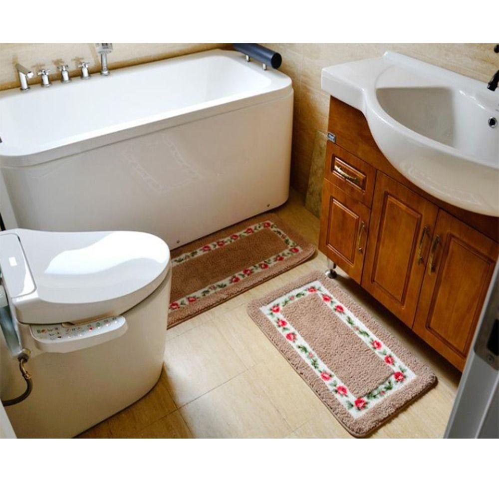 1 Stück Rutschfester Blumen Teppich Rosa Badezimmer Teppiche Neuer Rosa Teppich Badezimmer