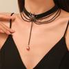 Vintage Gothic Multi-Layer Necklace Women Girl Crystal Tassel Spider Choker Chain Dark Loli Style Halloween Jewelry Gift