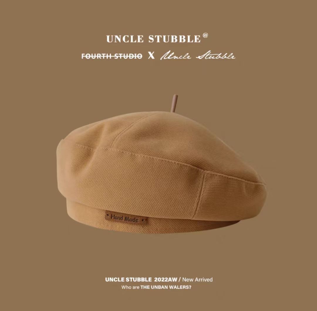 

Японский ретро шерстяной берет женское лицо маленький корейский универсальный мультяшный медведь модный темперамент шляпа художника M（56-58cm）