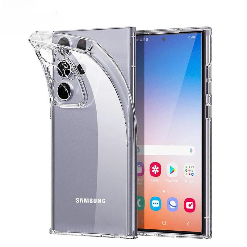

Ультратонкий силиконовый прозрачный мягкий чехол для Samsung Galaxy S23 FE S22 S24 Plus A14 A34 A54, ультрапрозрачная полная задняя крышка