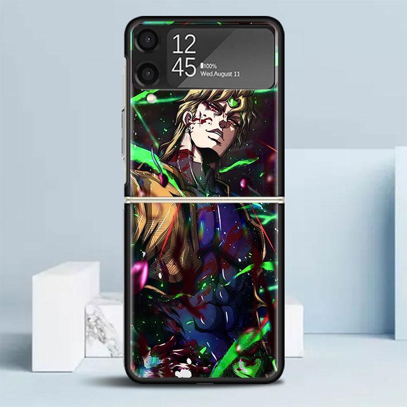 JoJo Adventure Dio Diego Brando Black Cover for Samsung Galaxy Z Flip 7 6 5 4 3 5G Phone Case Flip7 Flip6 Flip5 Flip4 Flip3 Patt