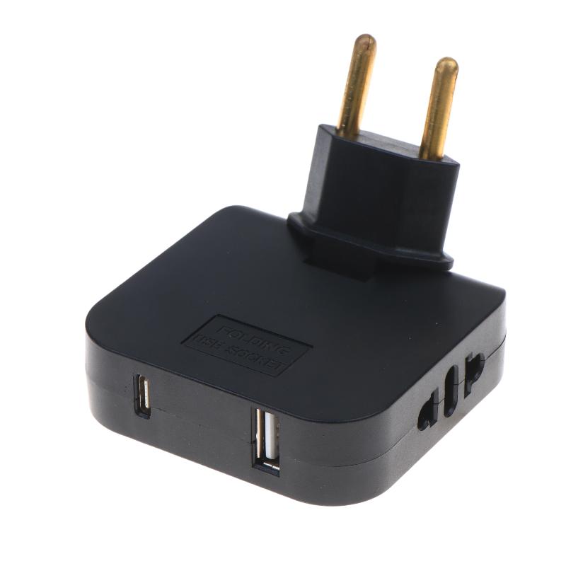EU-Stecker 180 Grad drehbarer Steckdosenadapter Reise-Netzteilstecker Universeller Mehrfachsteckdosenadapter mit USB-Typ-C-Anschluss