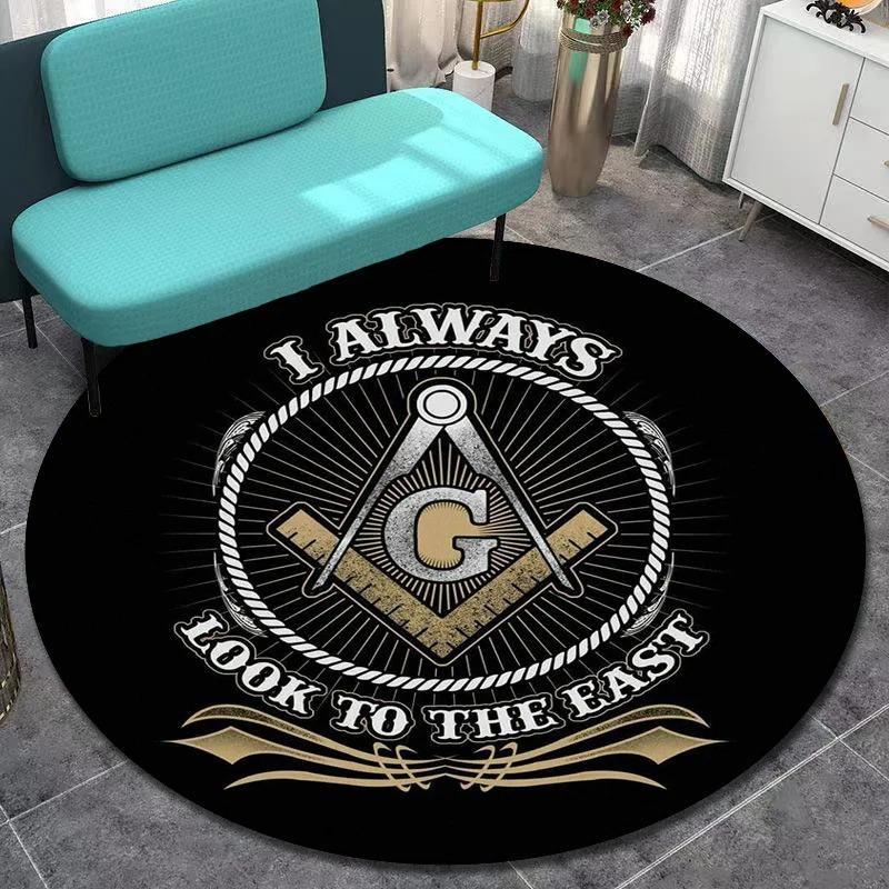  Disney Retro Round Mat Freemason Sect Pattern Flannel Carpet Home Decoration Bedroom Living Room Enter Door Floor Rug