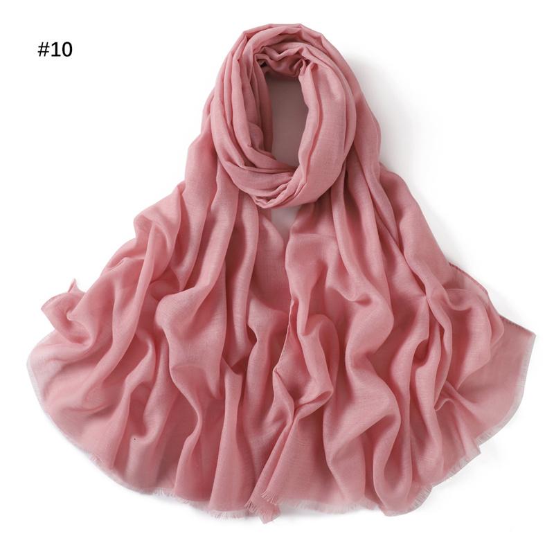 New Fashion Women Ramadan Muslim Hijab Cotton and Linen Soft Autumn and Winter Solid Color Islam Scarf Headscarf Shawl