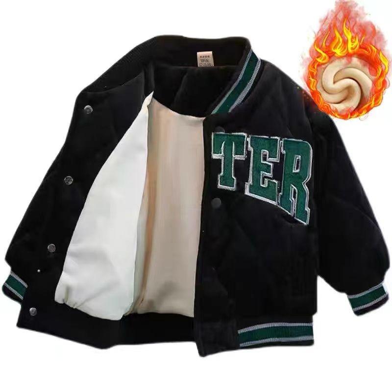 

Осенняя бейсбольная куртка для девочек с длинным рукавом и надписью «Little Princess», пальто для весенней верхней одежды для мальчиков 90cm чёрный