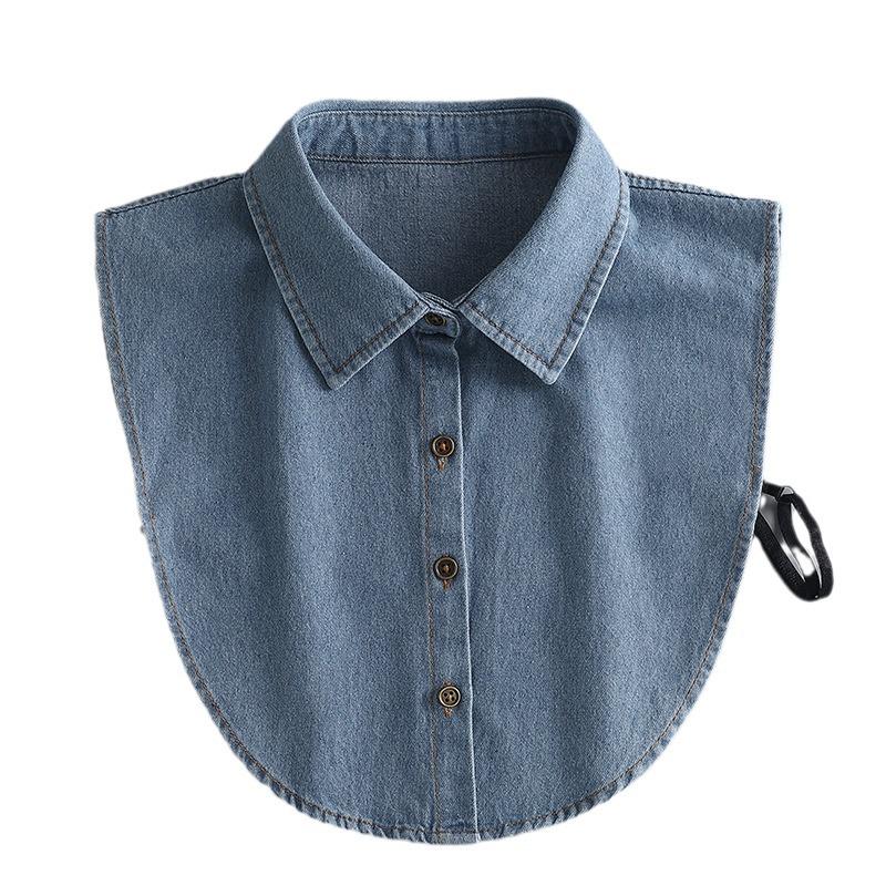 Children's Versatile Denim Dickey Faux Collar for Sweaters and Ladies - Multifunctional Pointed Collar Decoration