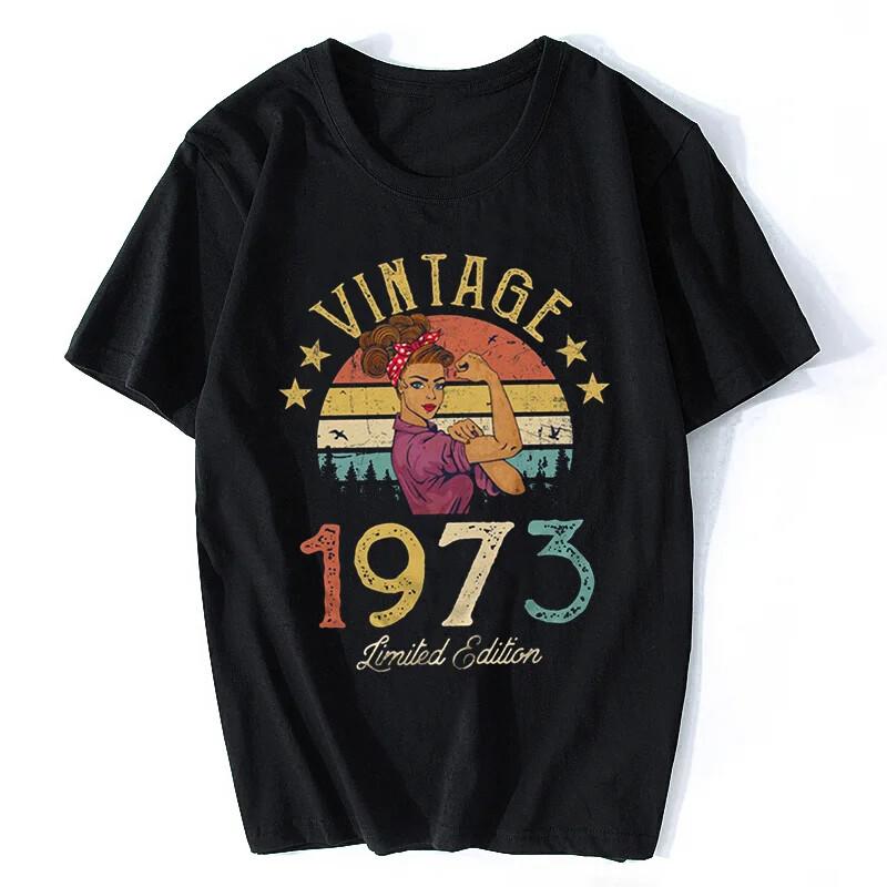 

Vintage Retro 1973 Limited Edition T-shirt Summer Fashion T Shirt Birthday Party Unisex T-Shirt M
