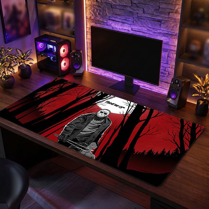 Big Mouse PadFriday the 13th Jason Voorhees Extended Soft Desk Mat Gaming Office Computer Table Decor Mat